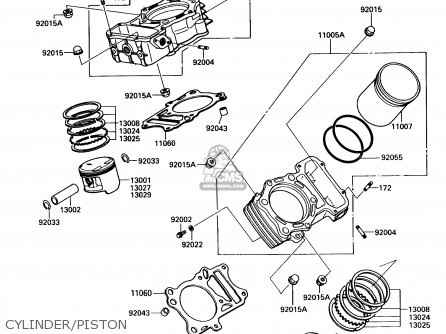 CYLINDER/PISTON - VN750A6 VULCAN 750 1990 USA CALIFORNIA CANADA