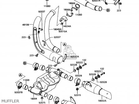 MUFFLER - VN750A6 VULCAN 750 1990 USA CALIFORNIA CANADA