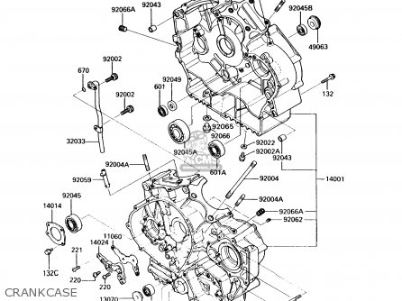 CRANKCASE - VN750A6 VULCAN 750 1990 USA CALIFORNIA CANADA