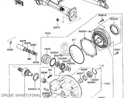 DRIVE SHAFT/FINAL GEAR - VN750A6 VULCAN 750 1990 USA CALIFORNIA CANADA