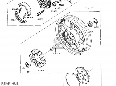 REAR HUB - VN750A6 VULCAN 750 1990 USA CALIFORNIA CANADA