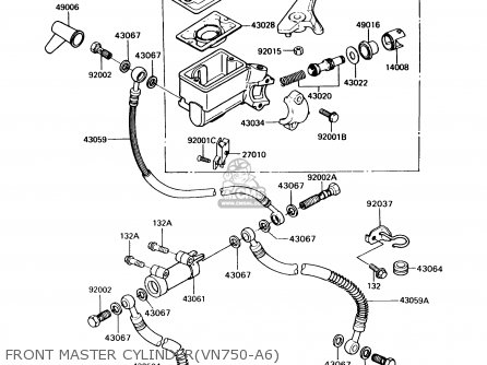 FRONT MASTER CYLINDER(VN750-A6) - VN750A6 VULCAN 750 1990 USA CALIFORNIA CANADA