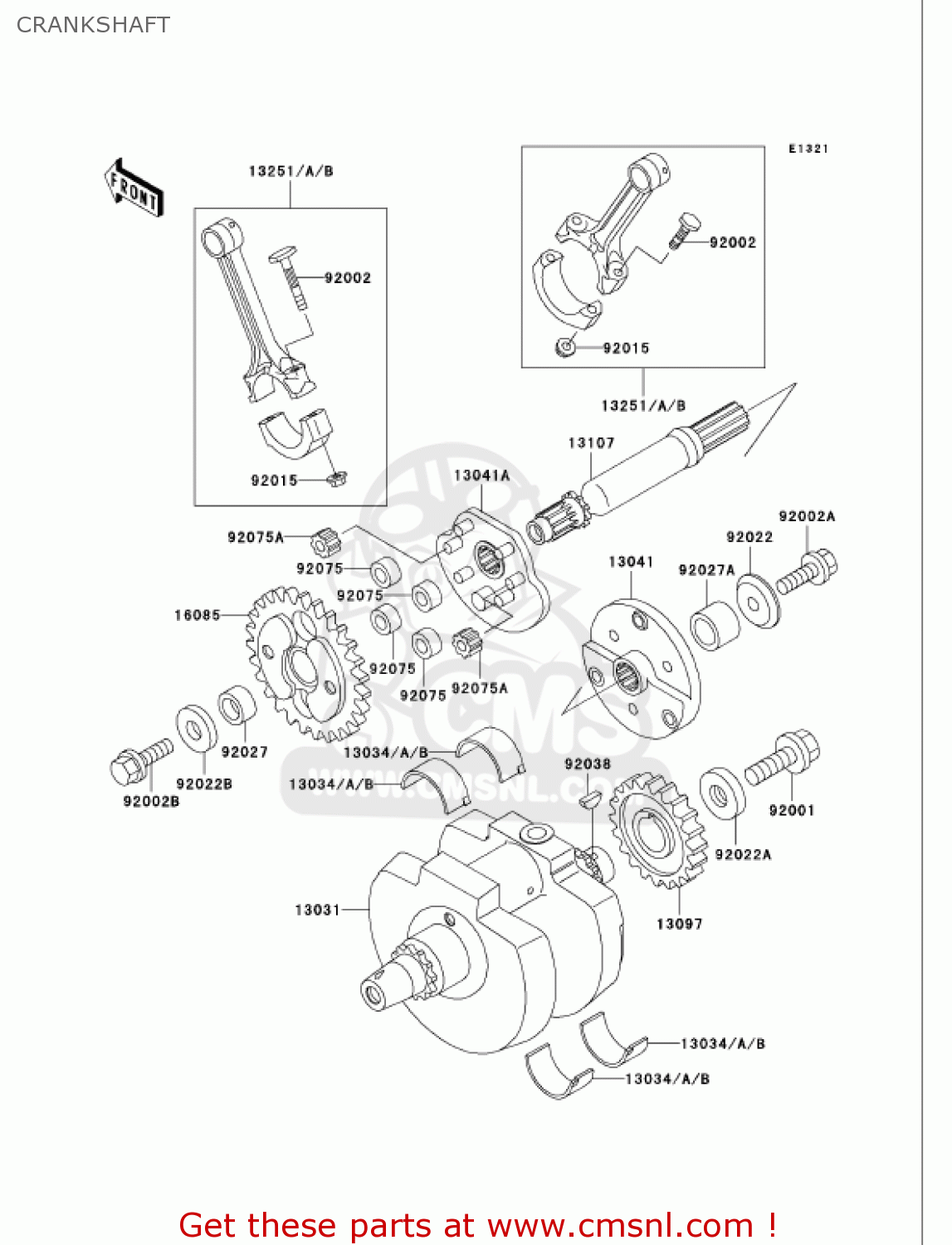 CRANKSHAFT VN750A6F VULCAN 750 2006 USA CALIFORNIA