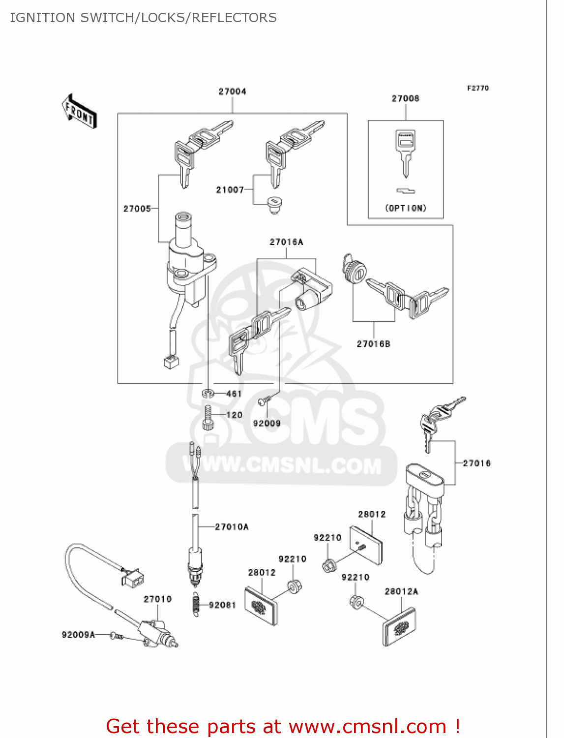 IGNITION SWITCH/LOCKS/REFLECTORS VN750A6F VULCAN 750 2006 USA CALIFORNIA