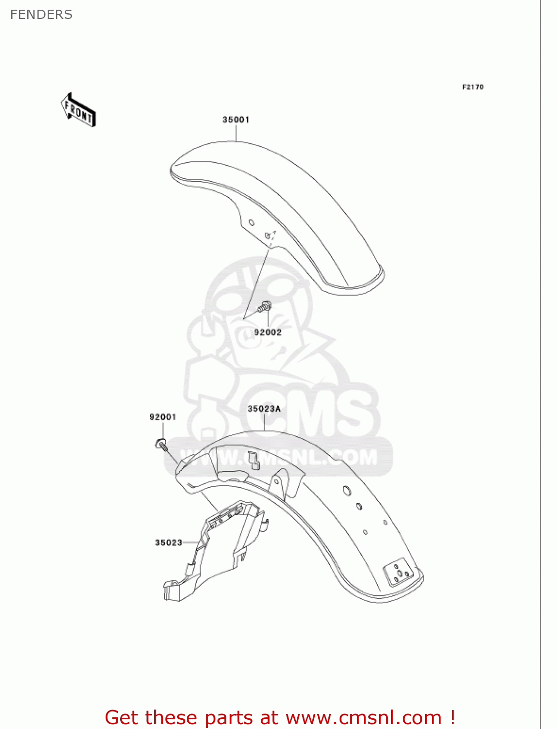 FENDERS VN750A6F VULCAN 750 2006 USA CALIFORNIA