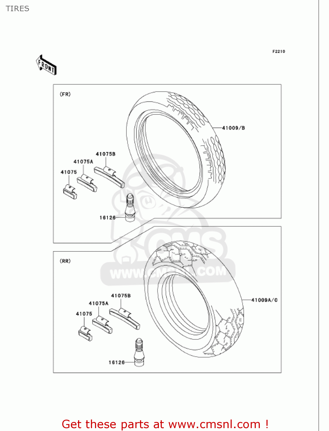 TIRES VN750A6F VULCAN 750 2006 USA CALIFORNIA