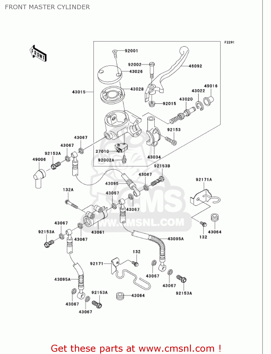 FRONT MASTER CYLINDER VN750A6F VULCAN 750 2006 USA CALIFORNIA