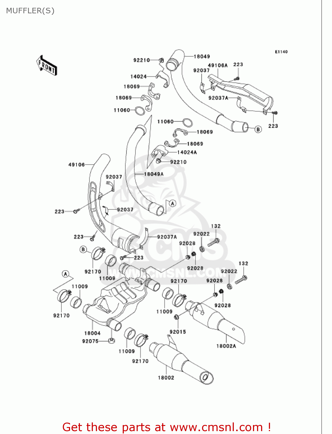 MUFFLER(S) VN750A6F VULCAN 750 2006 USA CALIFORNIA