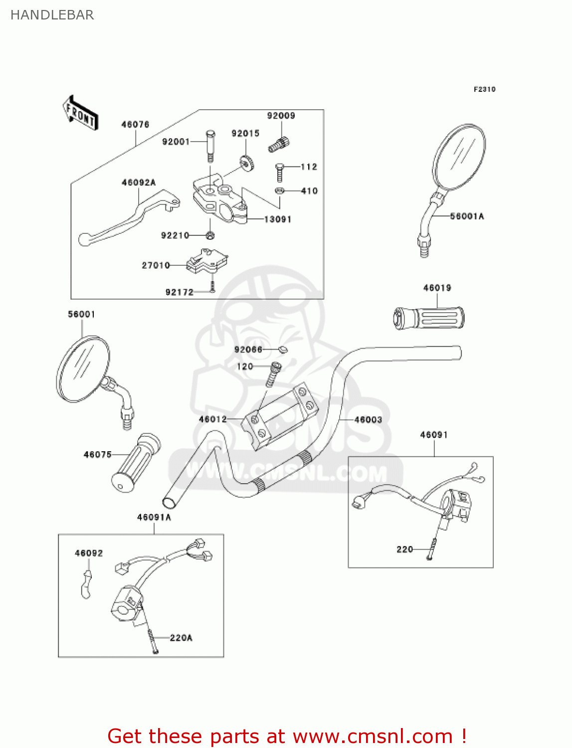 HANDLEBAR VN750A6F VULCAN 750 2006 USA CALIFORNIA