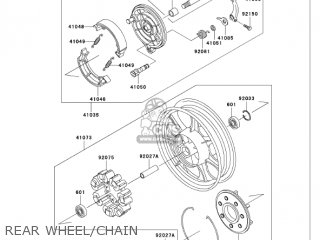 REAR WHEEL/CHAIN - VN750A6F VULCAN 750 2006 USA CALIFORNIA