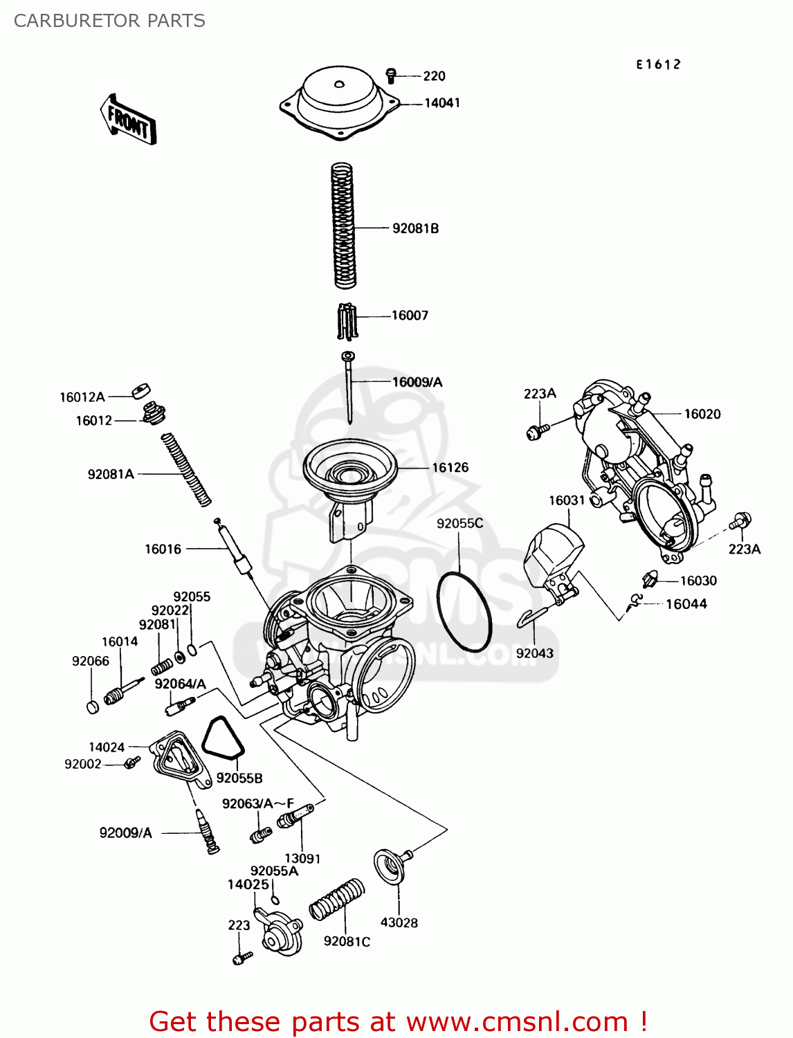CARBURETOR PARTS VN750A7 VULCAN 750 1991 USA CALIFORNIA CANADA