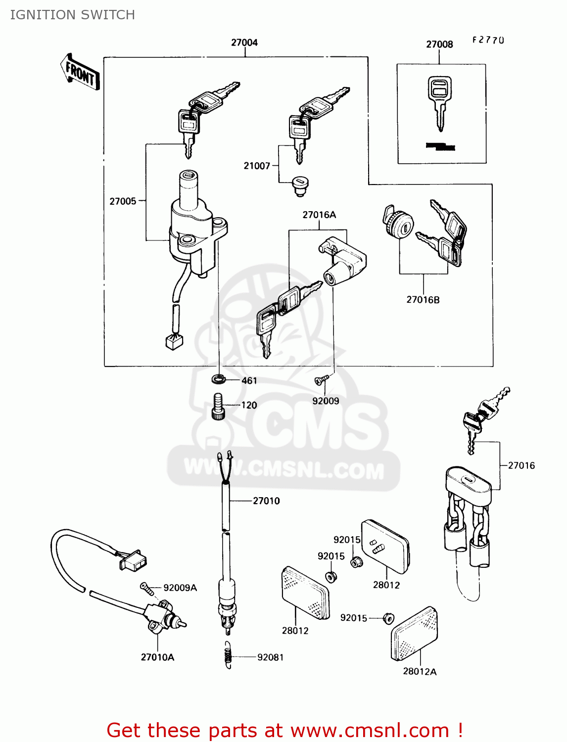 IGNITION SWITCH VN750A7 VULCAN 750 1991 USA CALIFORNIA CANADA