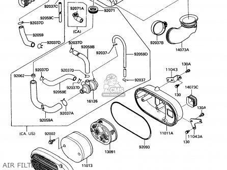 AIR FILTER - VN750A7 VULCAN 750 1991 USA CALIFORNIA CANADA
