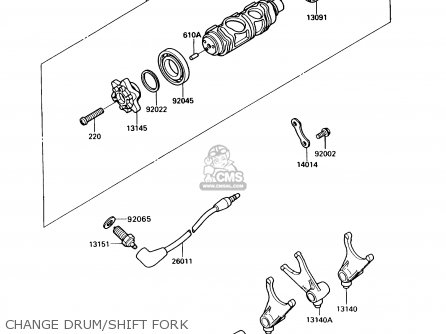 CHANGE DRUM/SHIFT FORK - VN750A7 VULCAN 750 1991 USA CALIFORNIA CANADA