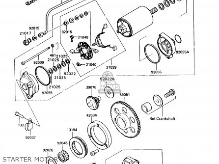 STARTER MOTOR - VN750A7 VULCAN 750 1991 USA CALIFORNIA CANADA