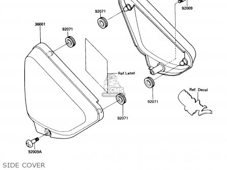 SIDE COVER - VN750A7 VULCAN 750 1991 USA CALIFORNIA CANADA