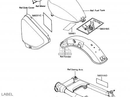 LABEL - VN750A7 VULCAN 750 1991 USA CALIFORNIA CANADA