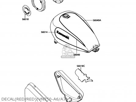DECAL(RED/RED)(VN750-A6/A7) - VN750A7 VULCAN 750 1991 USA CALIFORNIA CANADA