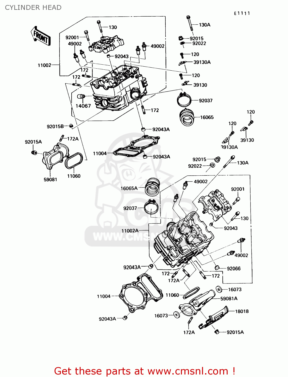 CYLINDER HEAD VN750A8 VULCAN 750 1992 USA CALIFORNIA CANADA