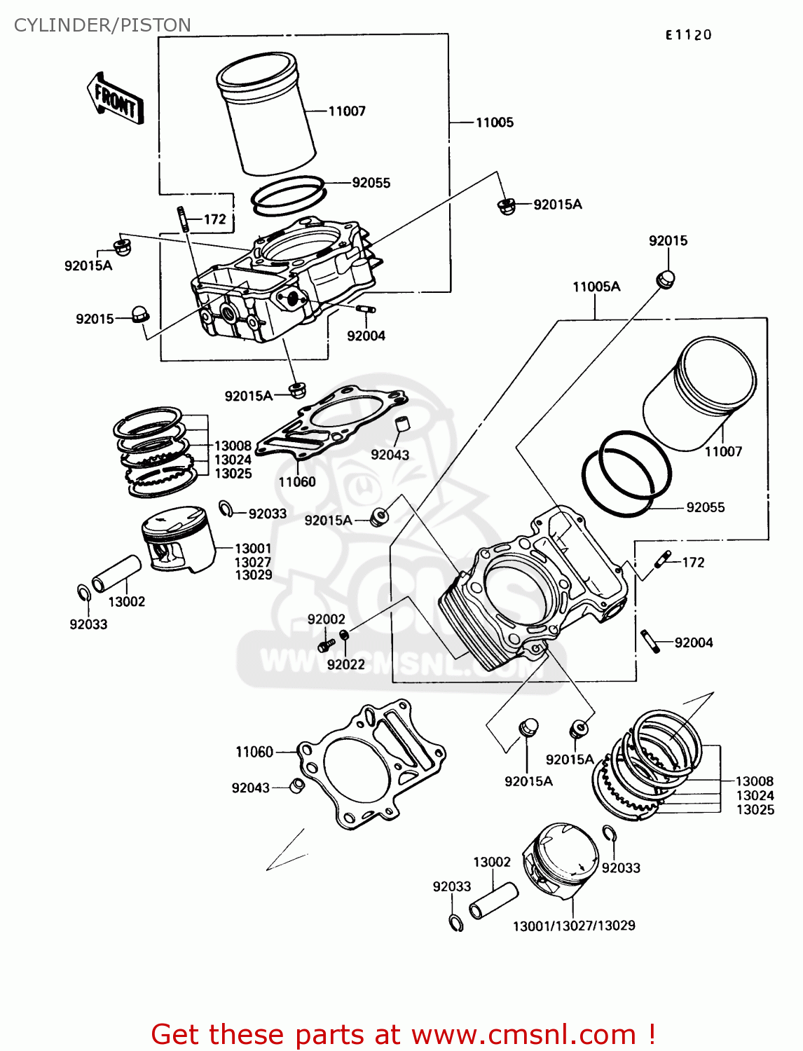CYLINDER/PISTON VN750A8 VULCAN 750 1992 USA CALIFORNIA CANADA