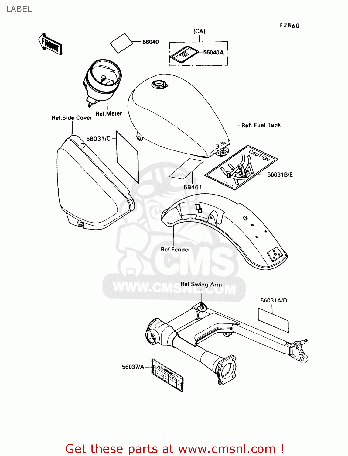 LABEL VN750A8 VULCAN 750 1992 USA CALIFORNIA CANADA