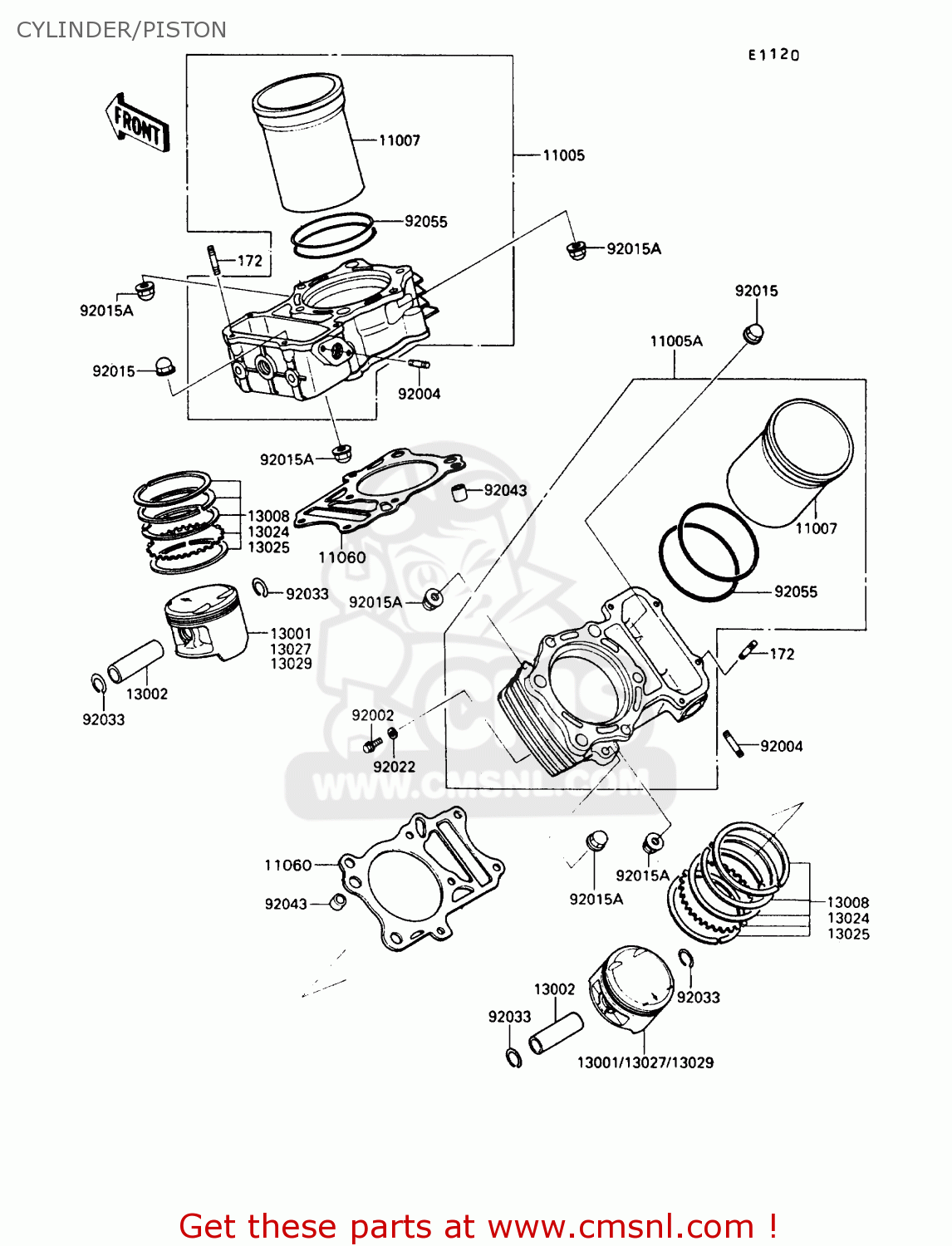 CYLINDER/PISTON VN750A9 VN750 TWIN 1993 UNITED KINGDOM FR NL FG IT SP