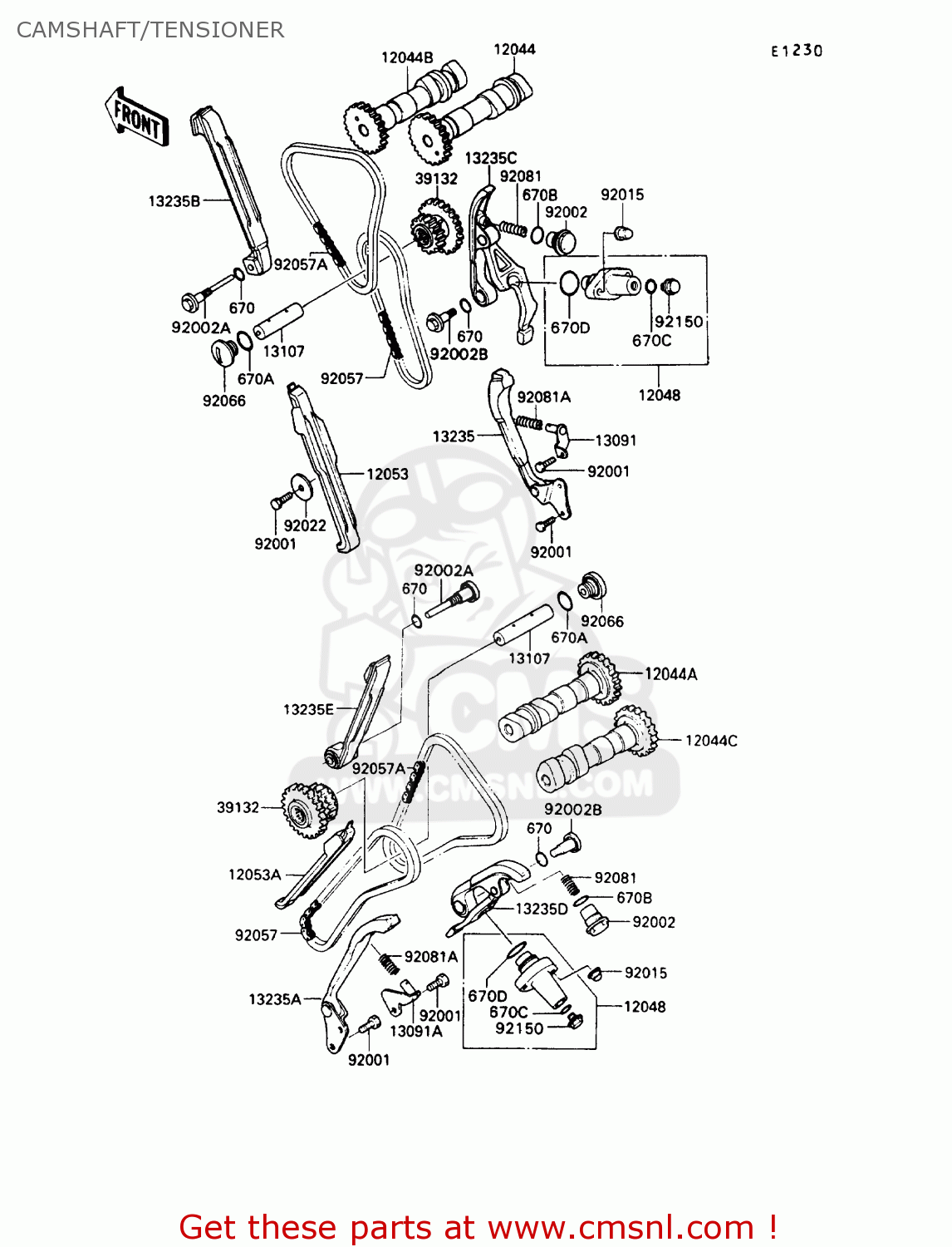 CAMSHAFT/TENSIONER VN750A9 VN750 TWIN 1993 UNITED KINGDOM FR NL FG IT SP