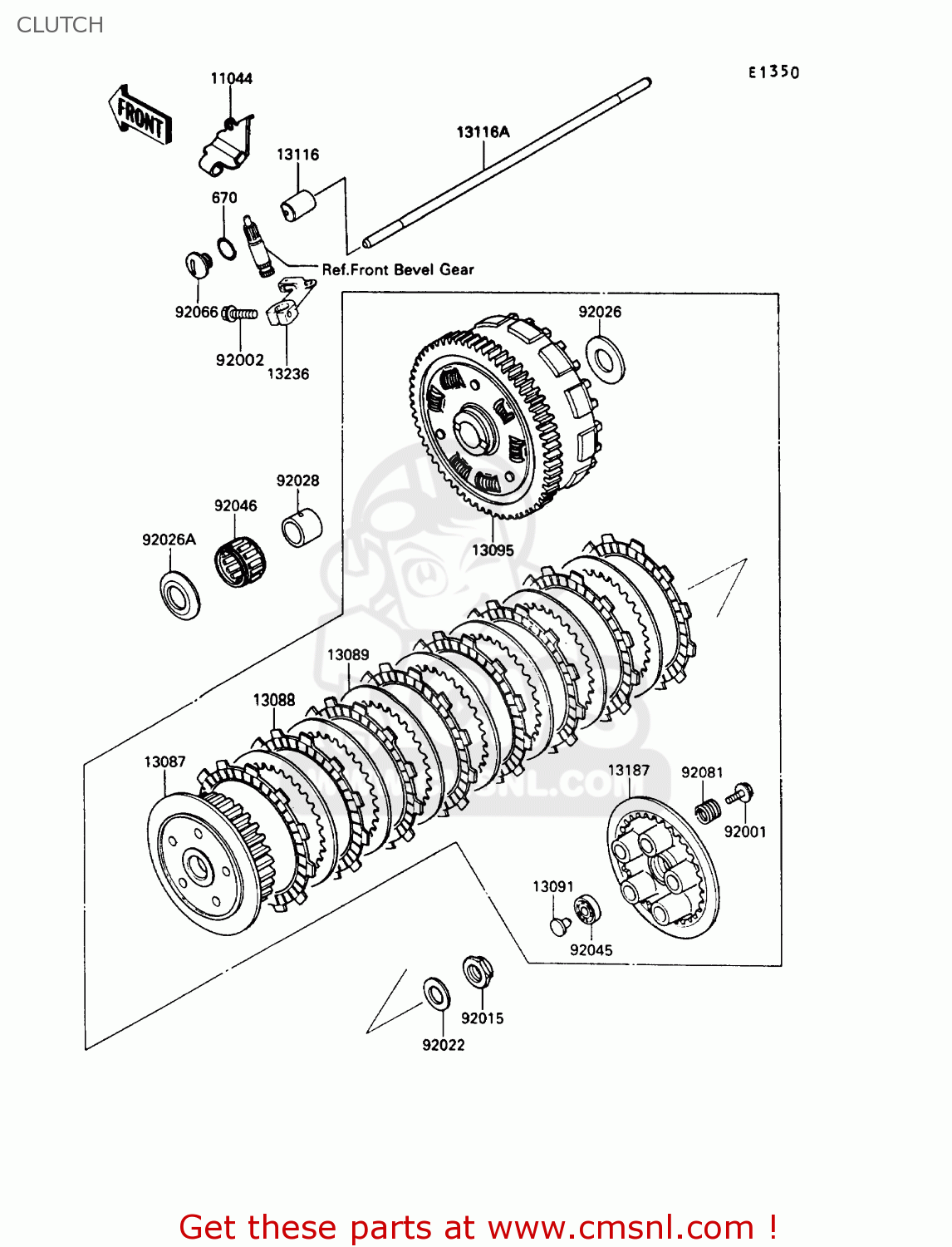 CLUTCH VN750A9 VN750 TWIN 1993 UNITED KINGDOM FR NL FG IT SP