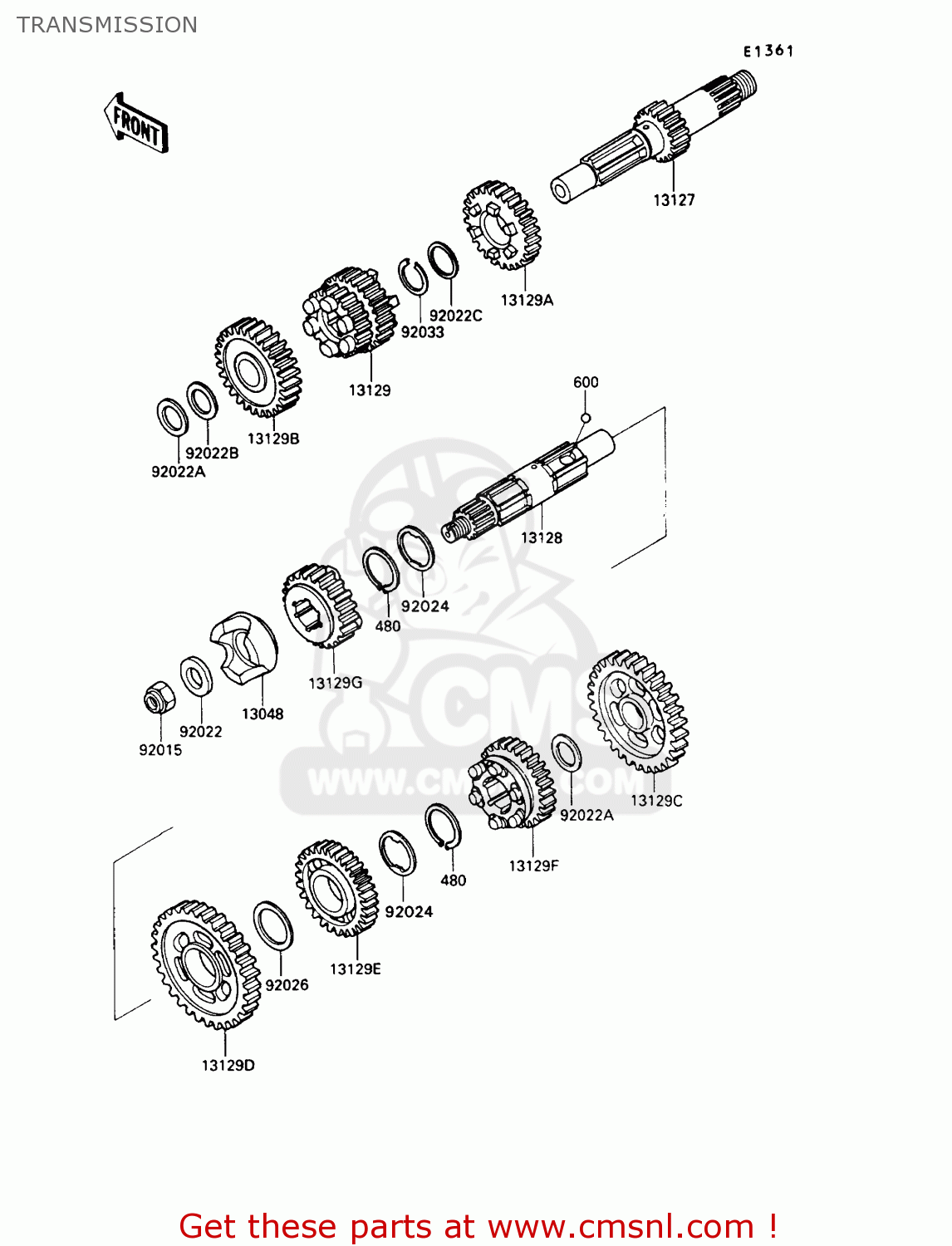 TRANSMISSION VN750A9 VN750 TWIN 1993 UNITED KINGDOM FR NL FG IT SP