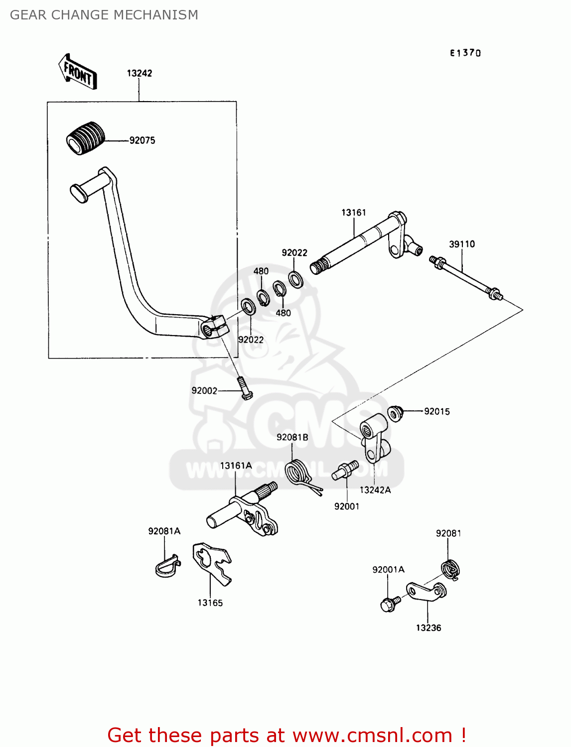 GEAR CHANGE MECHANISM VN750A9 VN750 TWIN 1993 UNITED KINGDOM FR NL FG IT SP