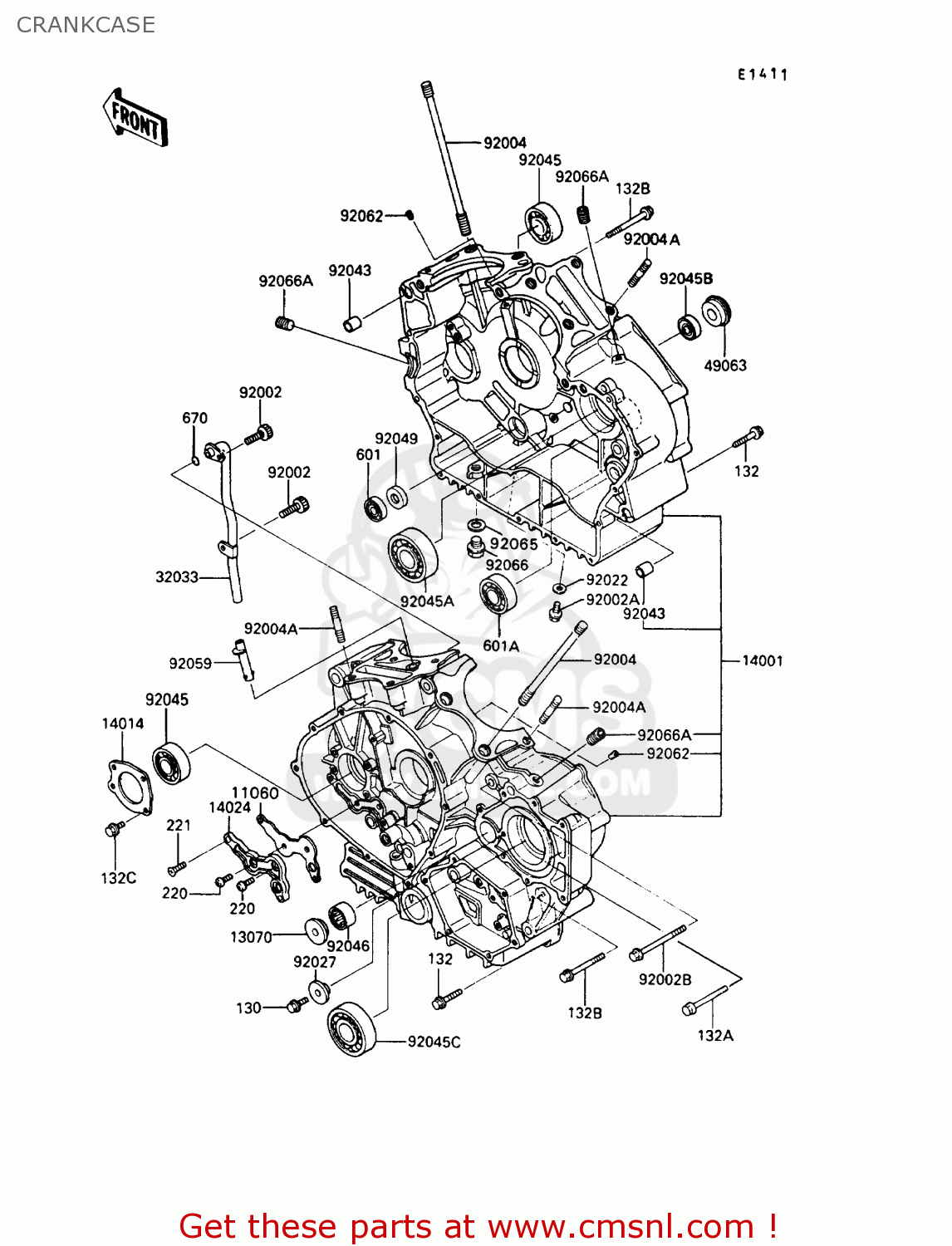 CRANKCASE VN750A9 VN750 TWIN 1993 UNITED KINGDOM FR NL FG IT SP