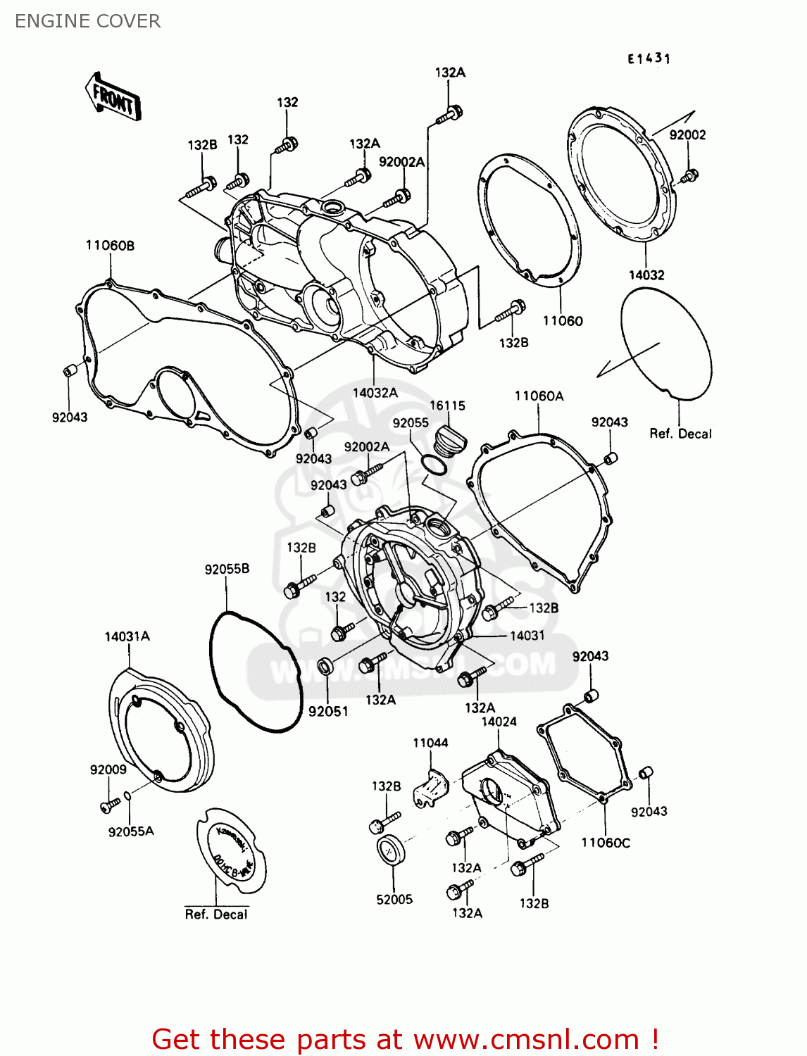 ENGINE COVER VN750A9 VN750 TWIN 1993 UNITED KINGDOM FR NL FG IT SP
