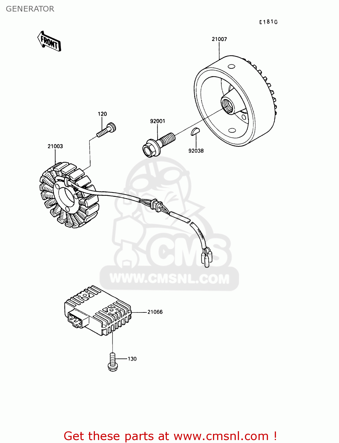 GENERATOR VN750A9 VN750 TWIN 1993 UNITED KINGDOM FR NL FG IT SP