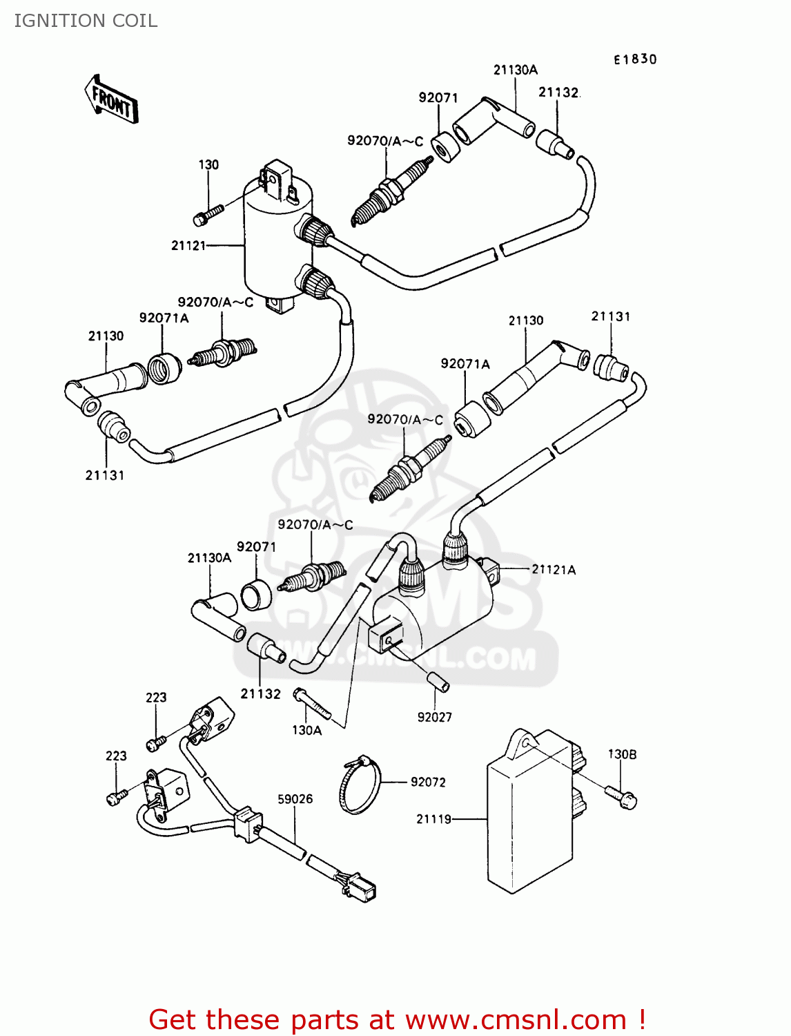 IGNITION COIL VN750A9 VN750 TWIN 1993 UNITED KINGDOM FR NL FG IT SP