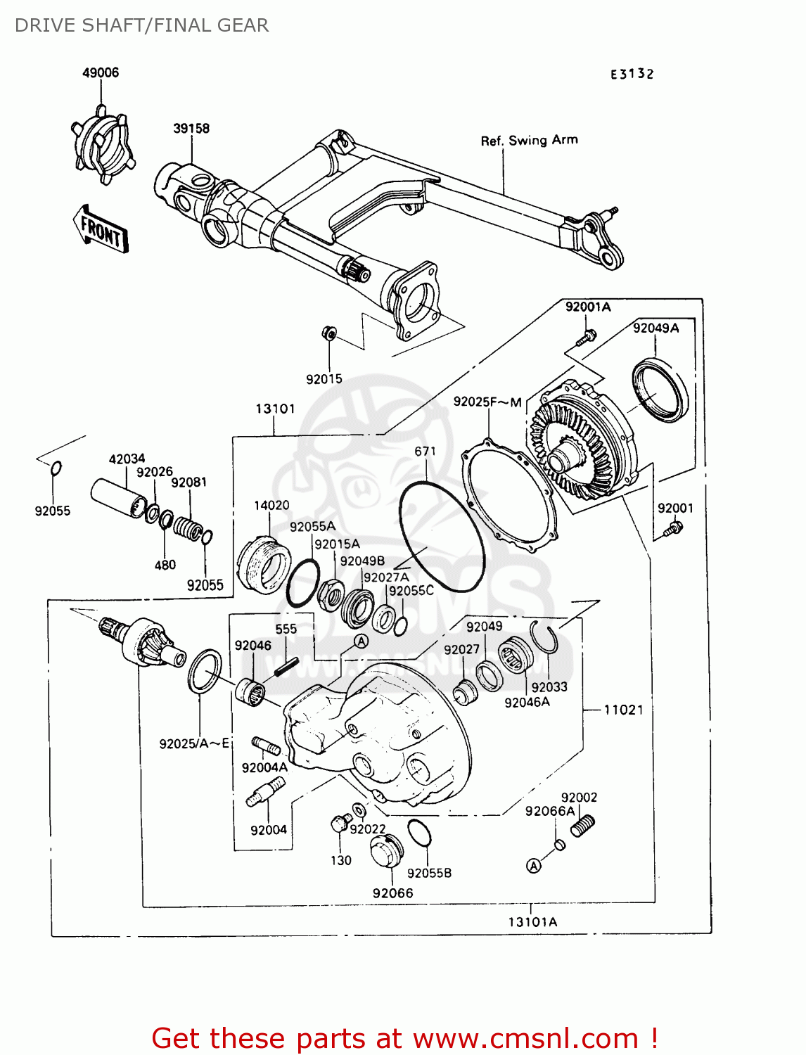 DRIVE SHAFT/FINAL GEAR VN750A9 VN750 TWIN 1993 UNITED KINGDOM FR NL FG IT SP