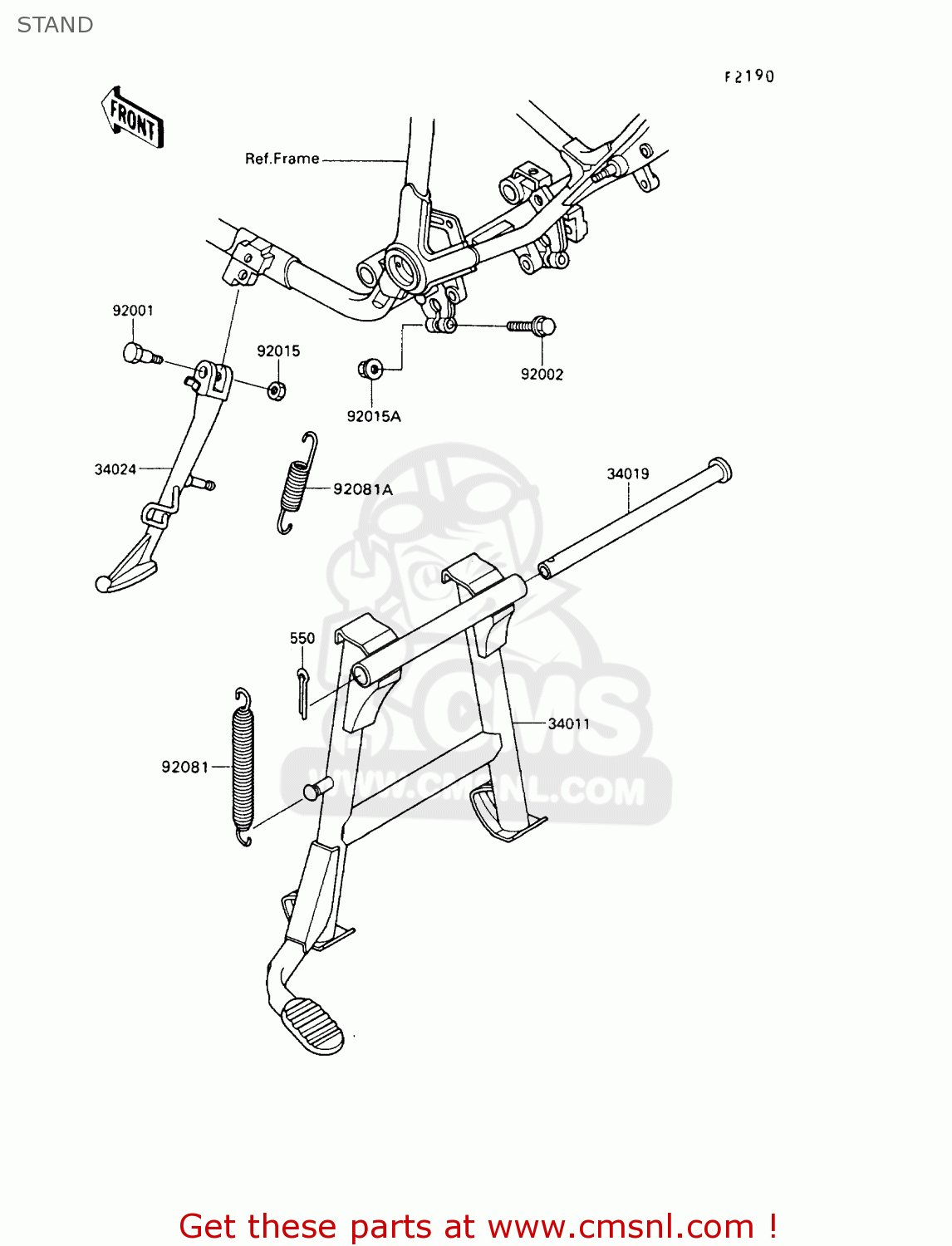 STAND VN750A9 VN750 TWIN 1993 UNITED KINGDOM FR NL FG IT SP