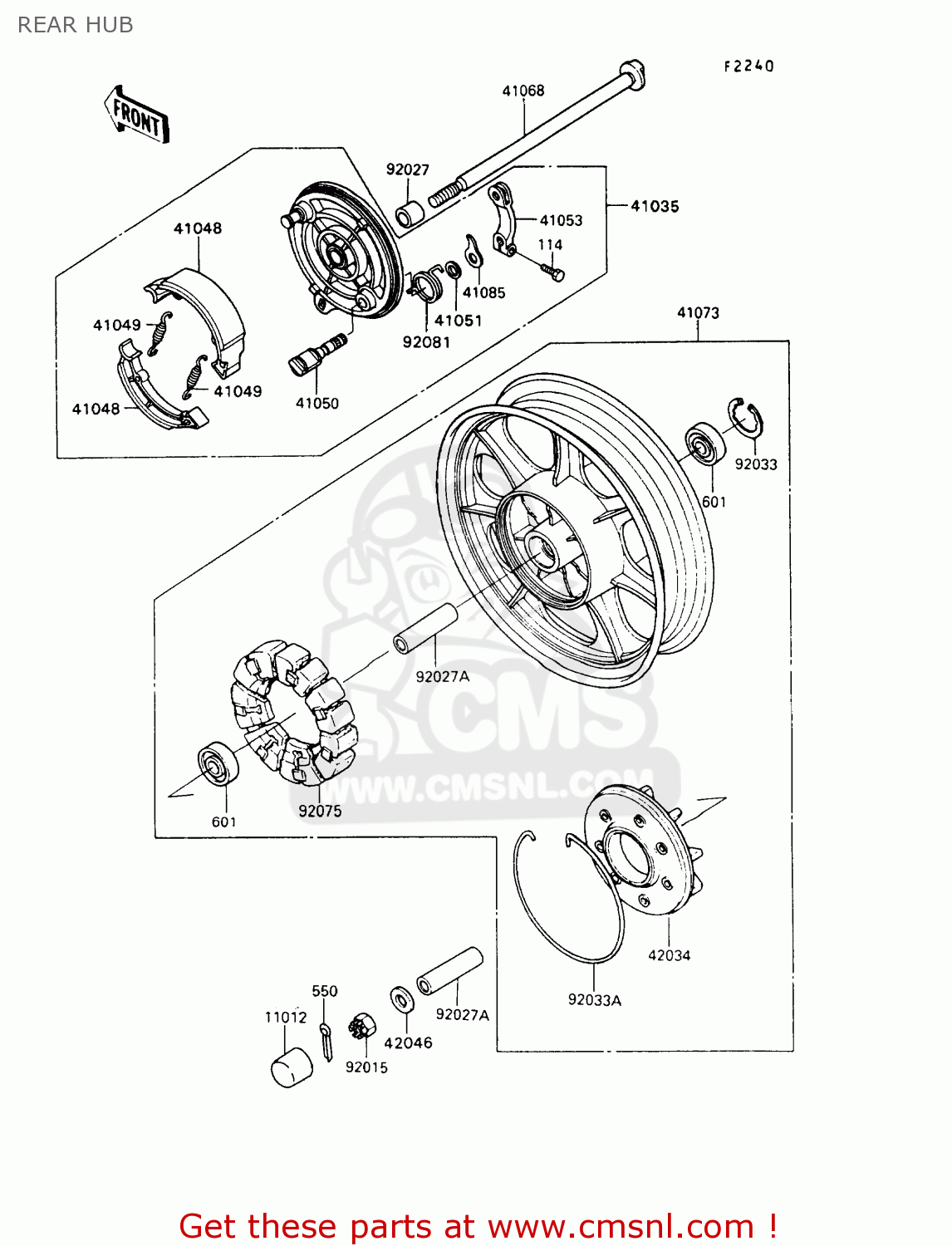 REAR HUB VN750A9 VN750 TWIN 1993 UNITED KINGDOM FR NL FG IT SP