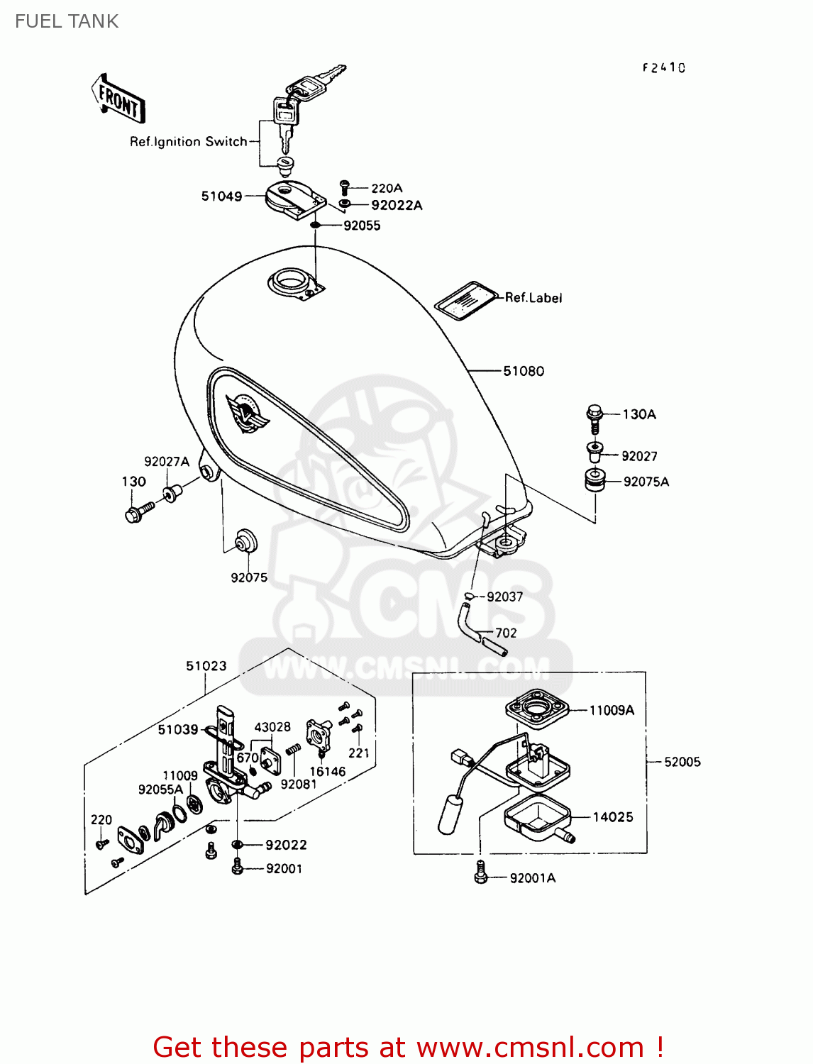 FUEL TANK VN750A9 VN750 TWIN 1993 UNITED KINGDOM FR NL FG IT SP