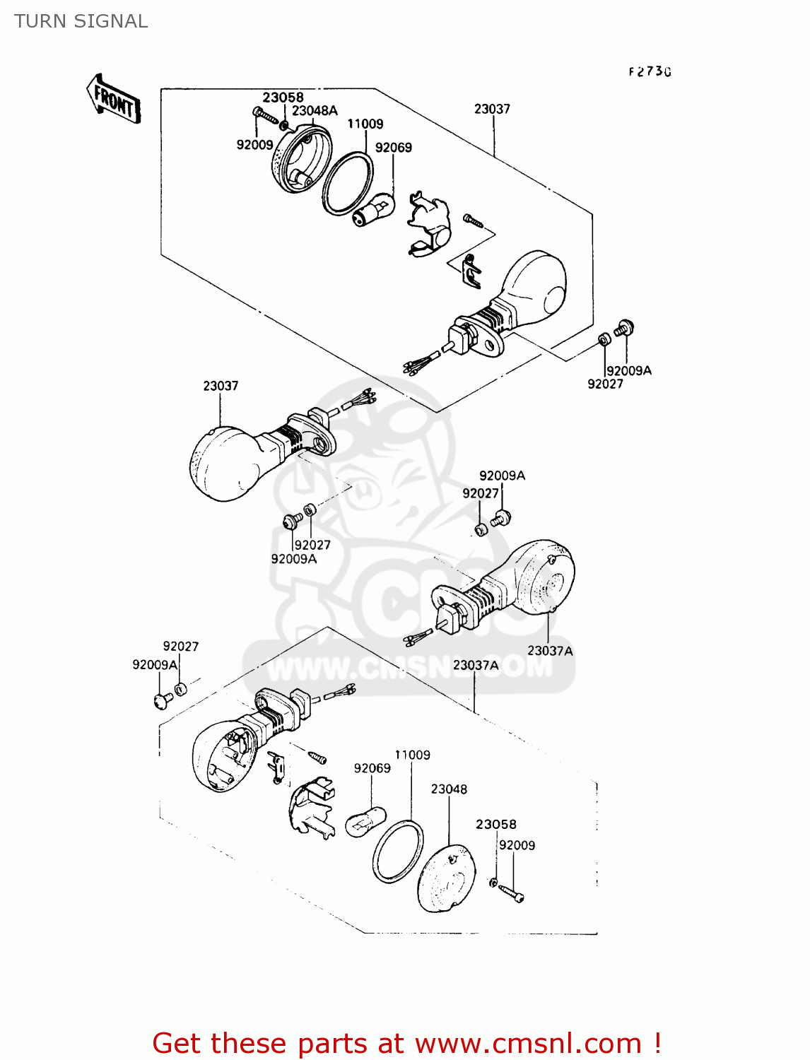 TURN SIGNAL VN750A9 VN750 TWIN 1993 UNITED KINGDOM FR NL FG IT SP