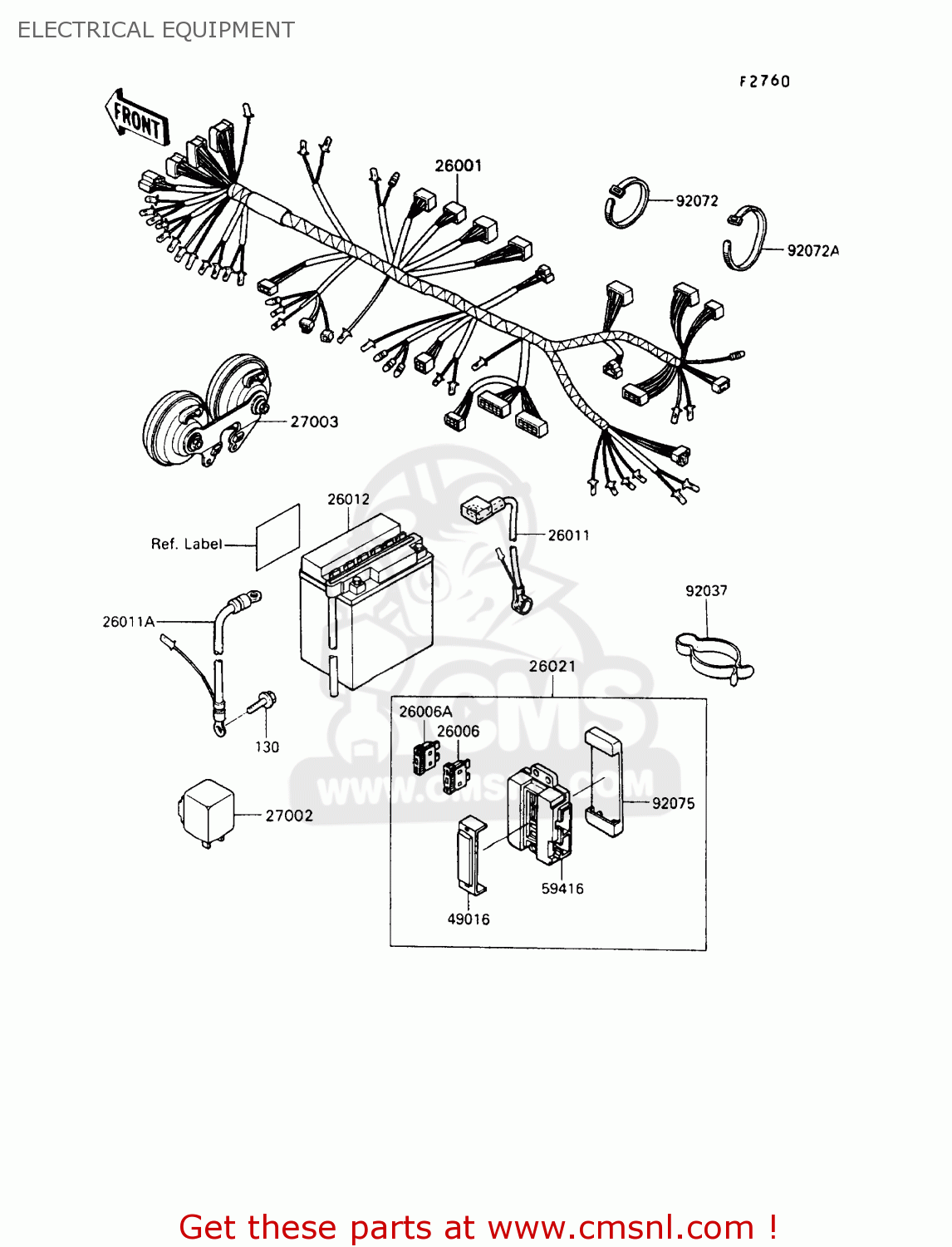 ELECTRICAL EQUIPMENT VN750A9 VN750 TWIN 1993 UNITED KINGDOM FR NL FG IT SP