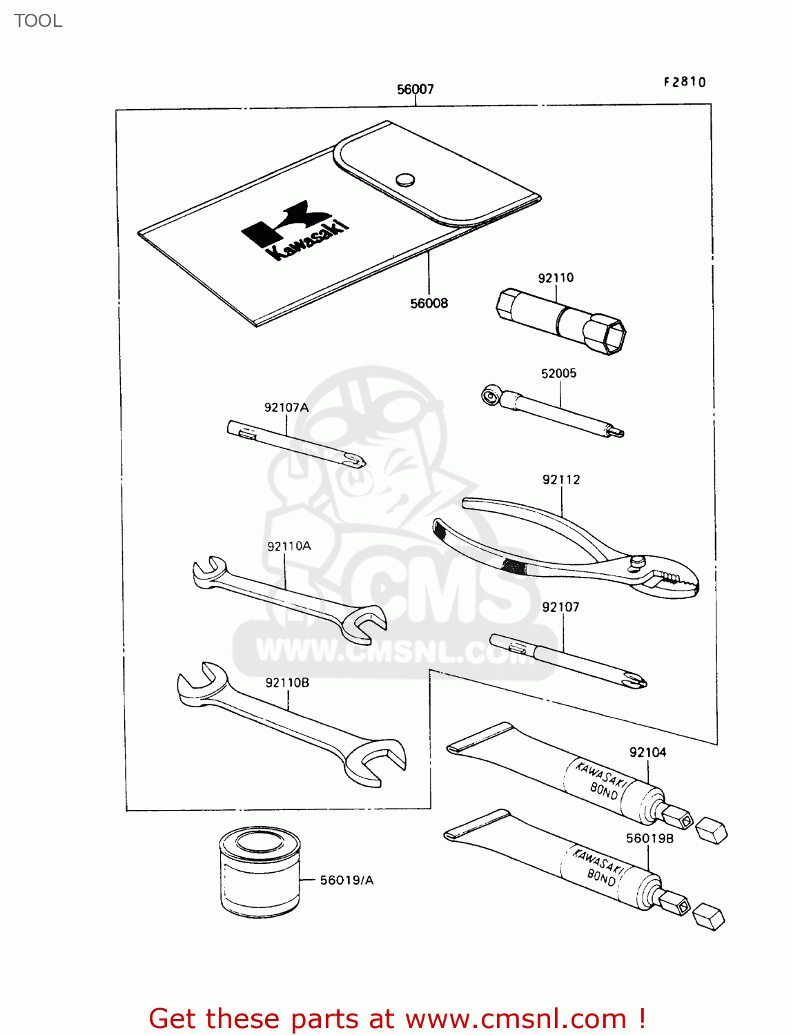 TOOL VN750A9 VN750 TWIN 1993 UNITED KINGDOM FR NL FG IT SP