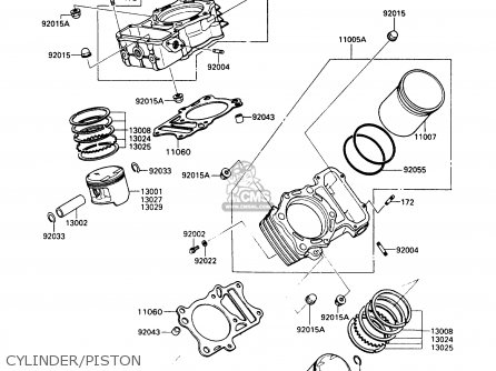 CYLINDER/PISTON - VN750A9 VN750 TWIN 1993 UNITED KINGDOM FR NL FG IT SP