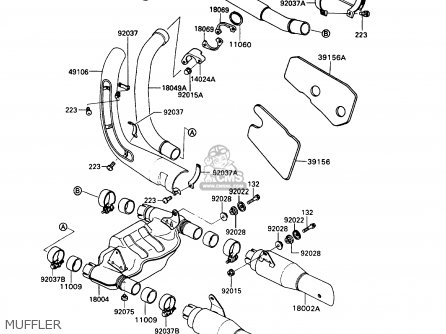 MUFFLER - VN750A9 VN750 TWIN 1993 UNITED KINGDOM FR NL FG IT SP