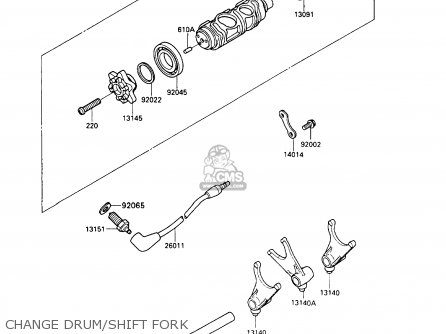 CHANGE DRUM/SHIFT FORK - VN750A9 VN750 TWIN 1993 UNITED KINGDOM FR NL FG IT SP