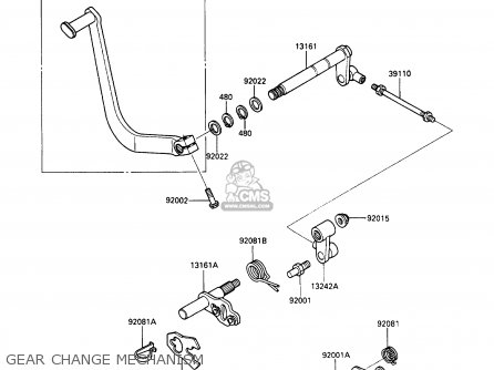 GEAR CHANGE MECHANISM - VN750A9 VN750 TWIN 1993 UNITED KINGDOM FR NL FG IT SP