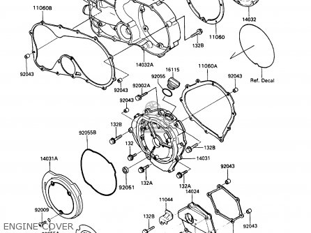 ENGINE COVER - VN750A9 VN750 TWIN 1993 UNITED KINGDOM FR NL FG IT SP