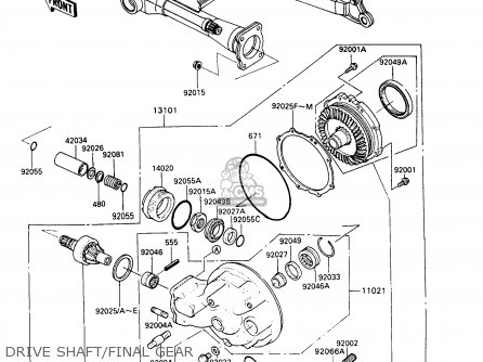 DRIVE SHAFT/FINAL GEAR - VN750A9 VN750 TWIN 1993 UNITED KINGDOM FR NL FG IT SP