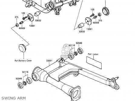 SWING ARM - VN750A9 VN750 TWIN 1993 UNITED KINGDOM FR NL FG IT SP
