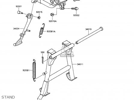 STAND - VN750A9 VN750 TWIN 1993 UNITED KINGDOM FR NL FG IT SP