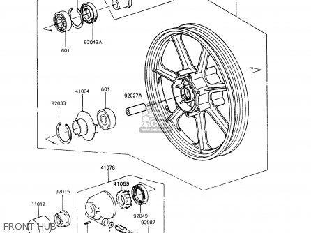 FRONT HUB - VN750A9 VN750 TWIN 1993 UNITED KINGDOM FR NL FG IT SP